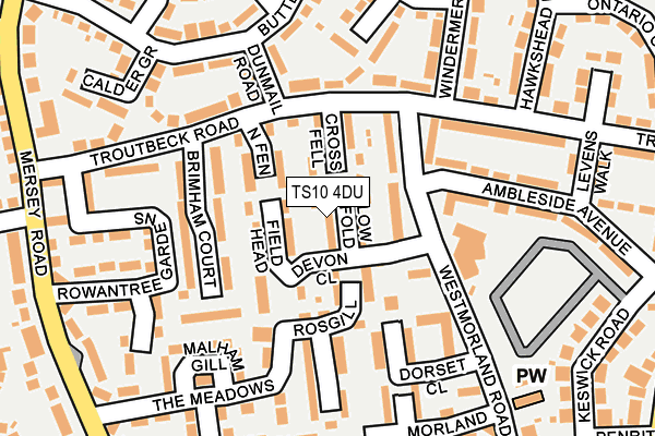 TS10 4DU map - OS OpenMap – Local (Ordnance Survey)