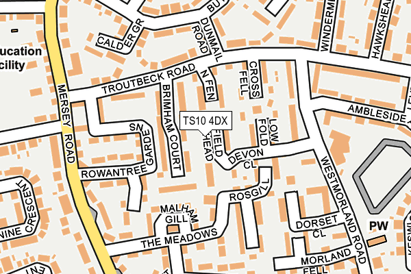 TS10 4DX map - OS OpenMap – Local (Ordnance Survey)