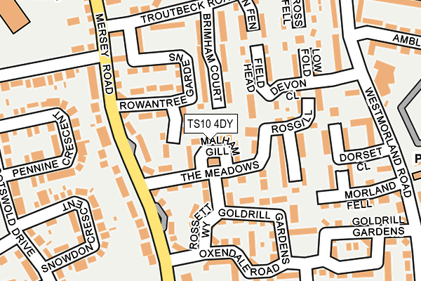 TS10 4DY map - OS OpenMap – Local (Ordnance Survey)