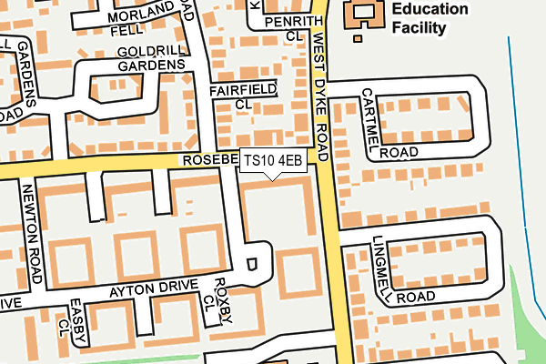 TS10 4EB map - OS OpenMap – Local (Ordnance Survey)