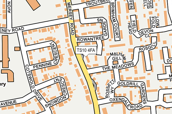 TS10 4FA map - OS OpenMap – Local (Ordnance Survey)