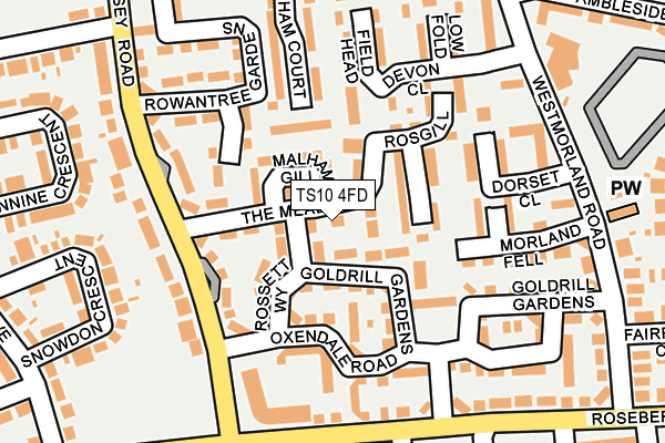 TS10 4FD map - OS OpenMap – Local (Ordnance Survey)