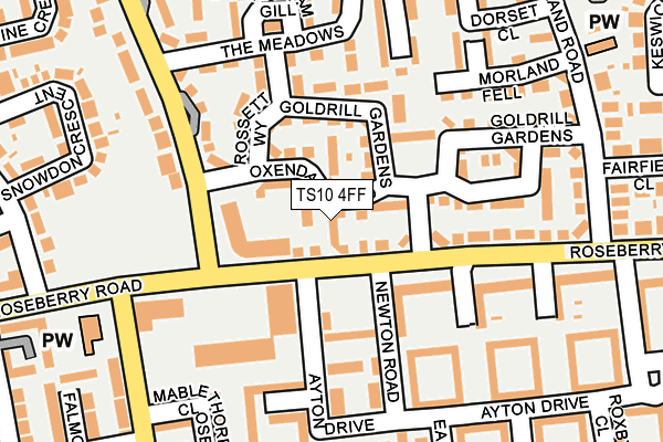 TS10 4FF map - OS OpenMap – Local (Ordnance Survey)