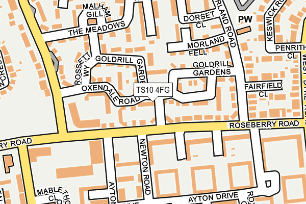 TS10 4FG map - OS OpenMap – Local (Ordnance Survey)