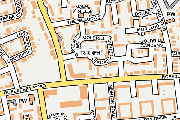 TS10 4FH map - OS OpenMap – Local (Ordnance Survey)