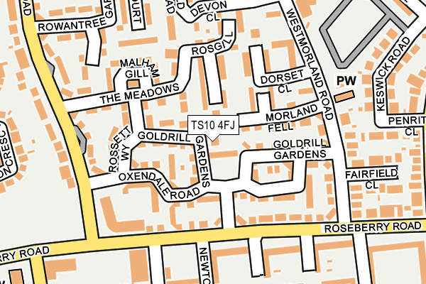 TS10 4FJ map - OS OpenMap – Local (Ordnance Survey)