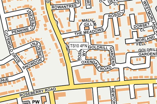 TS10 4FN map - OS OpenMap – Local (Ordnance Survey)