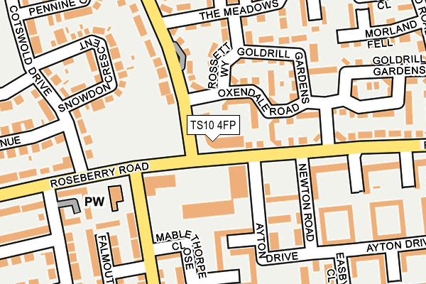 TS10 4FP map - OS OpenMap – Local (Ordnance Survey)