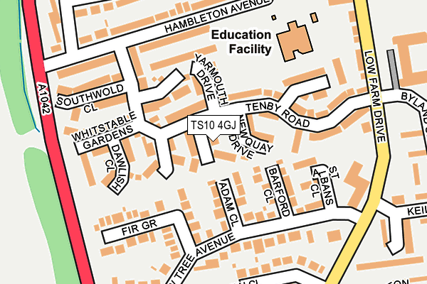 TS10 4GJ map - OS OpenMap – Local (Ordnance Survey)