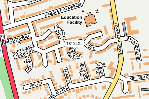 TS10 4GL map - OS OpenMap – Local (Ordnance Survey)