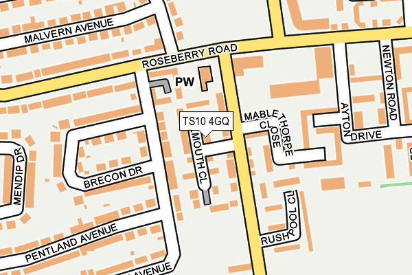 TS10 4GQ map - OS OpenMap – Local (Ordnance Survey)