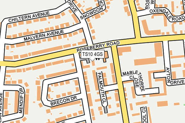 TS10 4GS map - OS OpenMap – Local (Ordnance Survey)