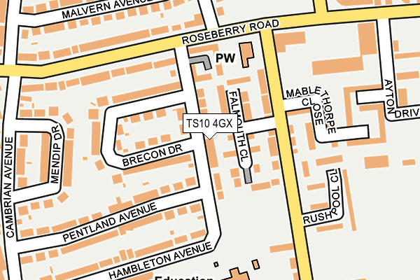 TS10 4GX map - OS OpenMap – Local (Ordnance Survey)
