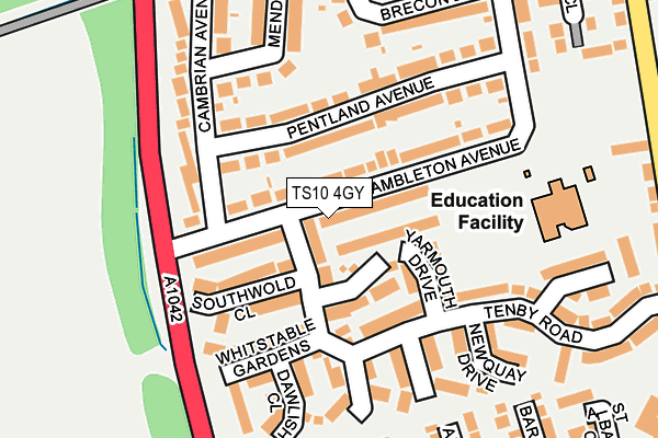 TS10 4GY map - OS OpenMap – Local (Ordnance Survey)