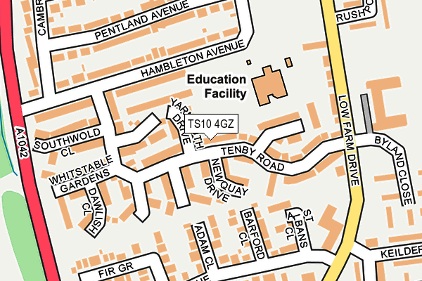 TS10 4GZ map - OS OpenMap – Local (Ordnance Survey)