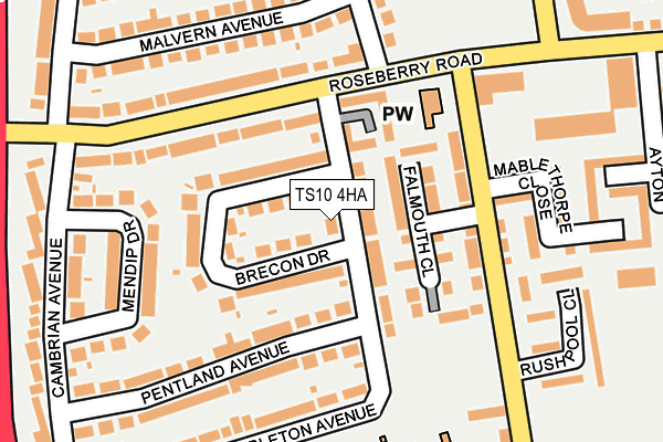 TS10 4HA map - OS OpenMap – Local (Ordnance Survey)