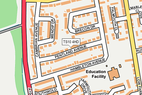 TS10 4HD map - OS OpenMap – Local (Ordnance Survey)