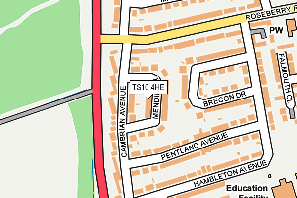 TS10 4HE map - OS OpenMap – Local (Ordnance Survey)