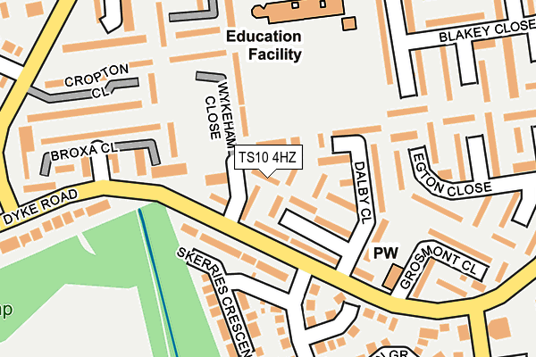 TS10 4HZ map - OS OpenMap – Local (Ordnance Survey)