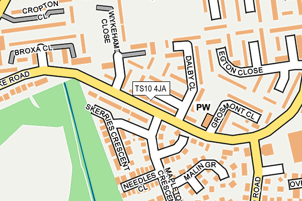 TS10 4JA map - OS OpenMap – Local (Ordnance Survey)