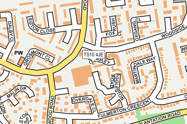 TS10 4JE map - OS OpenMap – Local (Ordnance Survey)