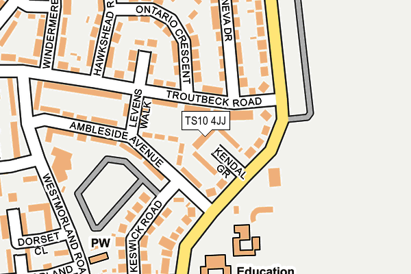 TS10 4JJ map - OS OpenMap – Local (Ordnance Survey)