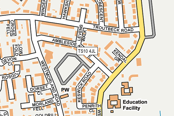 TS10 4JL map - OS OpenMap – Local (Ordnance Survey)