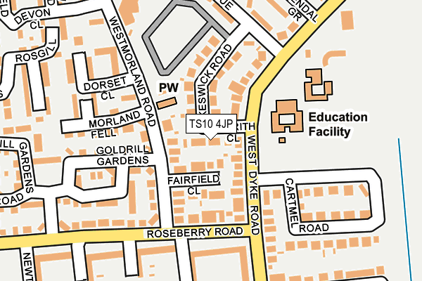 TS10 4JP map - OS OpenMap – Local (Ordnance Survey)