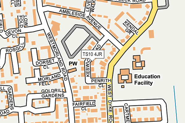 TS10 4JR map - OS OpenMap – Local (Ordnance Survey)