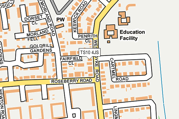 TS10 4JS map - OS OpenMap – Local (Ordnance Survey)