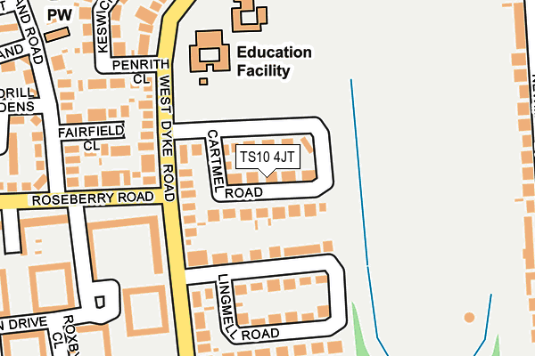 TS10 4JT map - OS OpenMap – Local (Ordnance Survey)