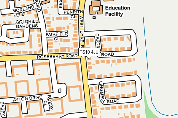 TS10 4JU map - OS OpenMap – Local (Ordnance Survey)