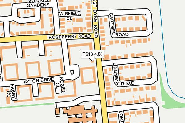 TS10 4JX map - OS OpenMap – Local (Ordnance Survey)