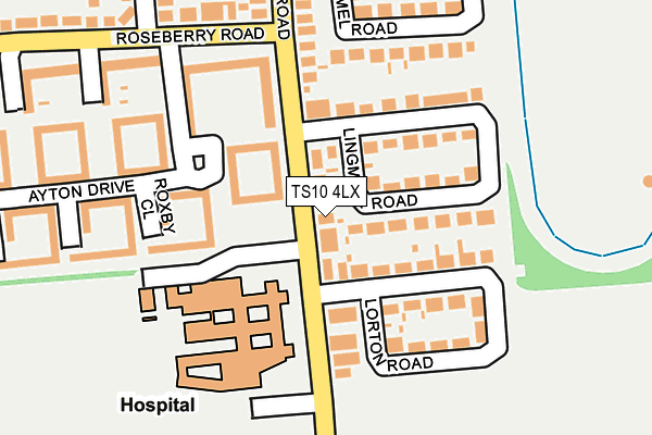 TS10 4LX map - OS OpenMap – Local (Ordnance Survey)