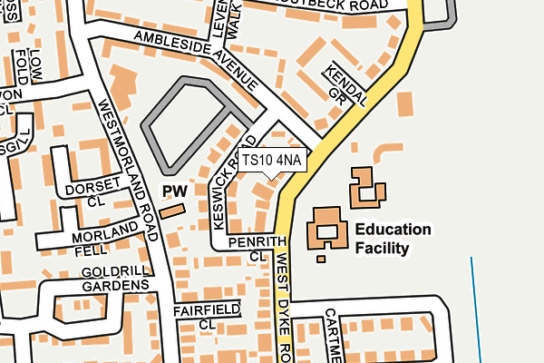 TS10 4NA map - OS OpenMap – Local (Ordnance Survey)