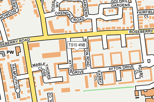 TS10 4NB map - OS OpenMap – Local (Ordnance Survey)