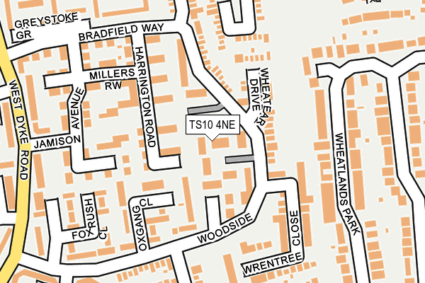 TS10 4NE map - OS OpenMap – Local (Ordnance Survey)