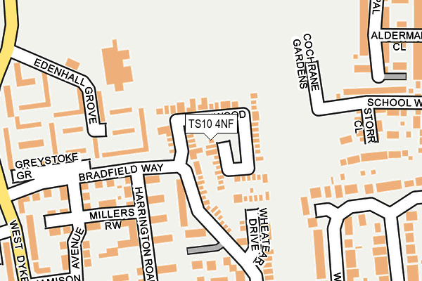 TS10 4NF map - OS OpenMap – Local (Ordnance Survey)