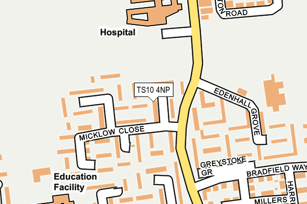 TS10 4NP map - OS OpenMap – Local (Ordnance Survey)