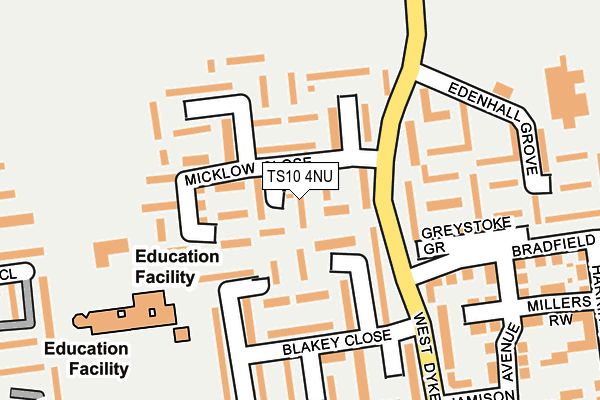 TS10 4NU map - OS OpenMap – Local (Ordnance Survey)