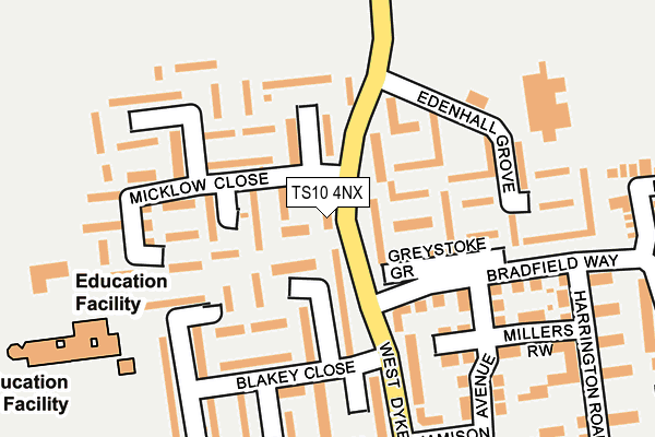 TS10 4NX map - OS OpenMap – Local (Ordnance Survey)