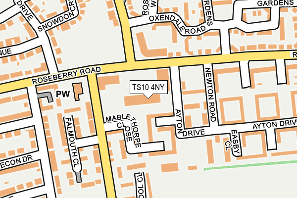 TS10 4NY map - OS OpenMap – Local (Ordnance Survey)