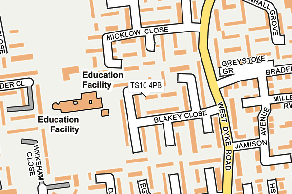 TS10 4PB map - OS OpenMap – Local (Ordnance Survey)