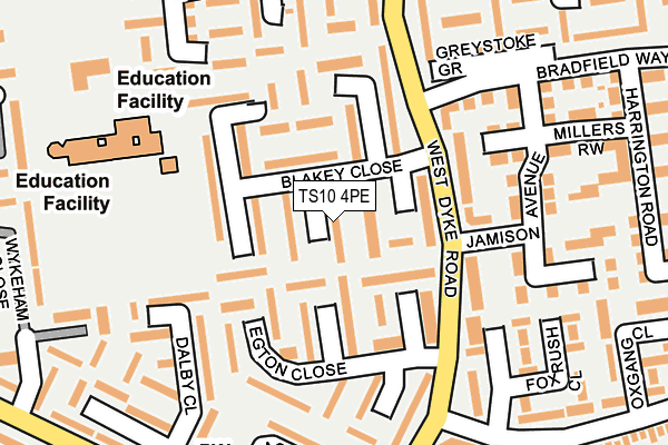 TS10 4PE map - OS OpenMap – Local (Ordnance Survey)