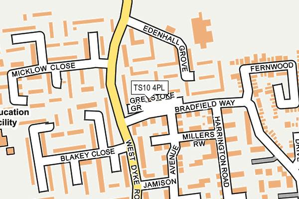 TS10 4PL map - OS OpenMap – Local (Ordnance Survey)