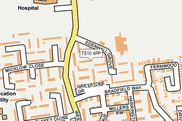 TS10 4PP map - OS OpenMap – Local (Ordnance Survey)