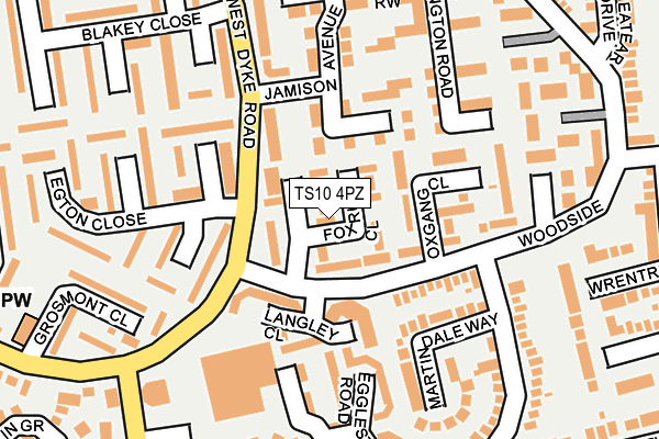 TS10 4PZ map - OS OpenMap – Local (Ordnance Survey)