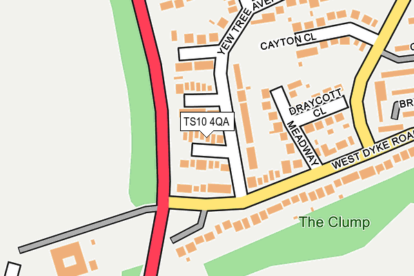 TS10 4QA map - OS OpenMap – Local (Ordnance Survey)