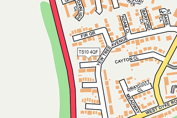 TS10 4QF map - OS OpenMap – Local (Ordnance Survey)