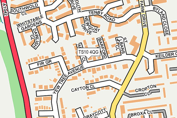 TS10 4QG map - OS OpenMap – Local (Ordnance Survey)